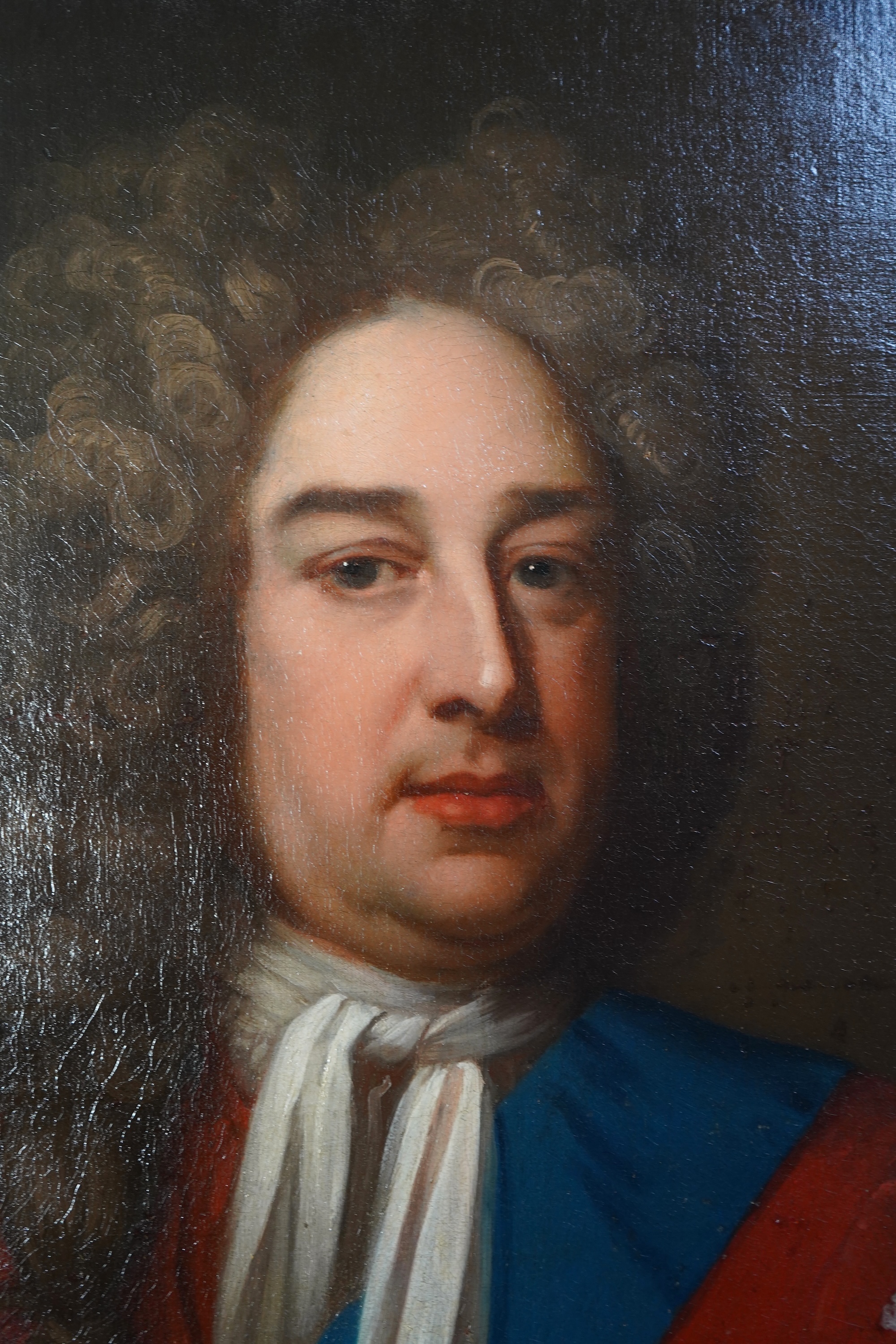 After Sir Godfrey Kneller, 1646-1723, A portrait of King George I wearing the star and ribbon of the garter